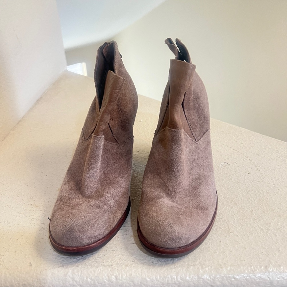 Kork-Ease Castaneda “Castle Suede” Brown Leather Bootie boots chunky size 8 - Picture 3 of 12